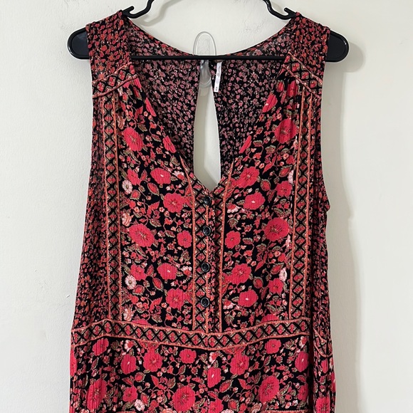 Free People Boho Floral Culotte Wide Leg Cropped Jumpsuit Size Medium - Picture 3 of 13